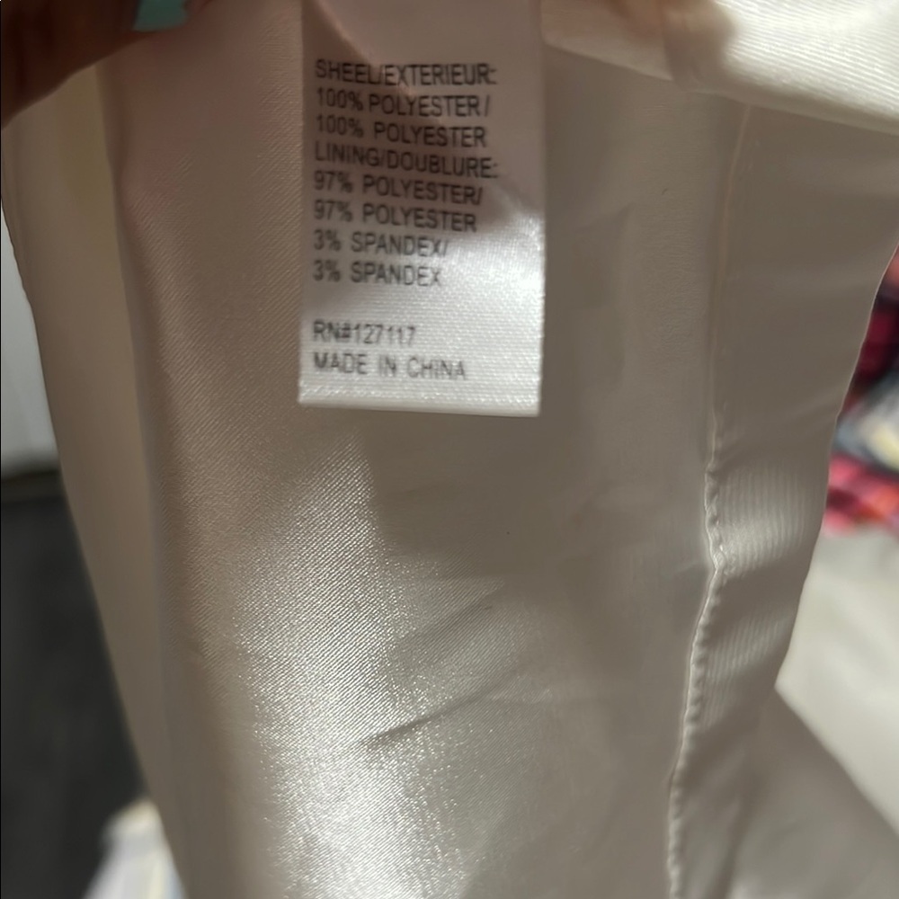 Badgley Mischka White Maxi Dress with Gold Accents - Picture 11 of 11